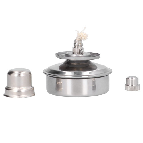 BORDSTRACT Stainless Steel Alcohol Lamp Burner Chemistry Lab Camping Heating Disinfection Equipment Explosion-Proof Portable 100ML Bunsen Burner