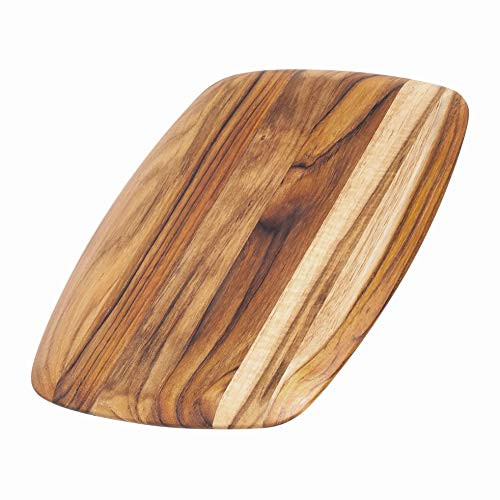 Teakhaus Teak Cutting Board - Rectangle Serving Board With Rounded Edges (12 x 8 x .55 in.) - By