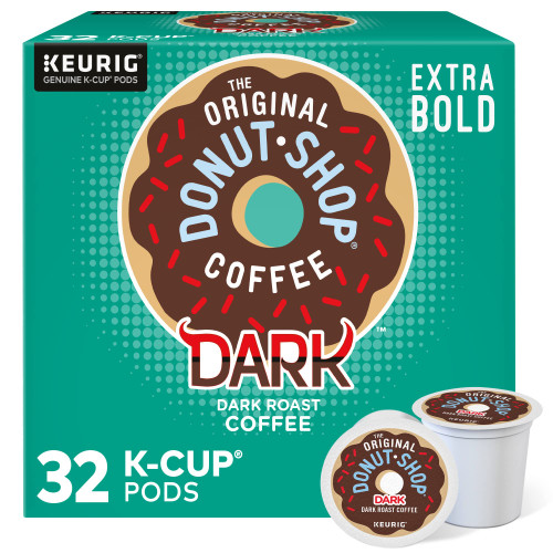 The Original Donut Shop Dark, Keurig Single Serve K-Cup Pods, Dark Roast Coffee Pods, 32 Count