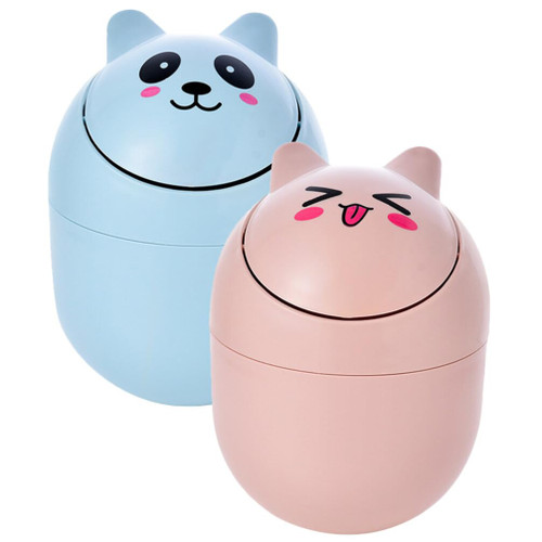 COHEALI 2pcs Small Trash Bin with Lid Trash Can with Lid Pink Trash Can Trash Cans with Lids Mini Trash Bin Small Garbage Can with Lid Mini Trash Can Container Plastic Office Household