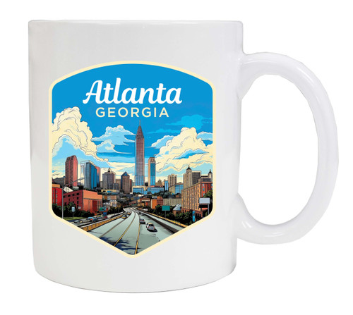 R and R Imports Atlanta Georgia Design B Souvenir 12 oz Ceramic Coffee Mug White Single