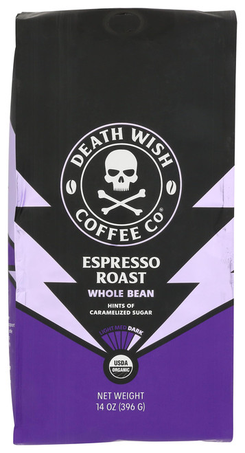 Death Wish Coffee Co Organic Espresso Roast Whole Bean Coffee, 14 OZ Death Wish Coffee Co Organic Espresso Roast Whole Bean Coffee, 14 OZ