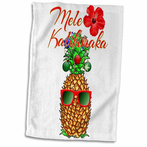 3dRose Mele Kalikimaka is Hawaiian for Merry Christmas, Island Holiday... - Towels (twl-295397-1)