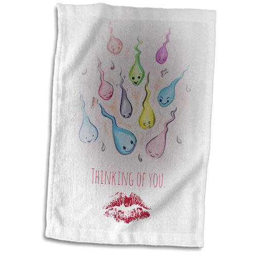 3dRose Cute Image of Sperm with Typography. - Towels (twl-334160-1)