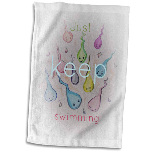 3dRose Cute Image of Sperm with Typography. - Towels (twl-334157-1)