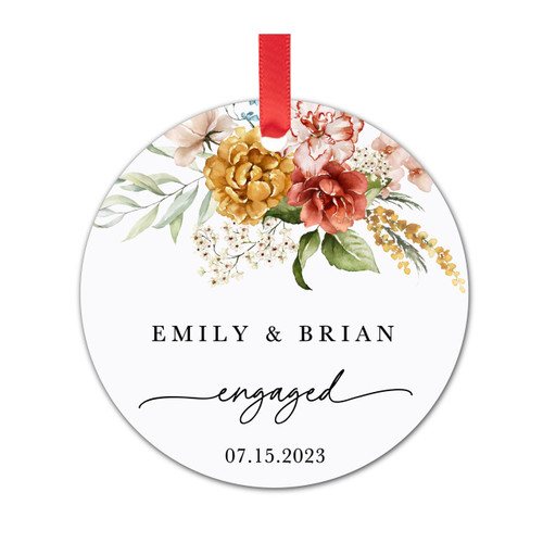 Our First Christmas Engaged Ornament 2023 - Engagement Christmas Ornament 2023 - Engagement Party Gifts - Cute Engagement Gift