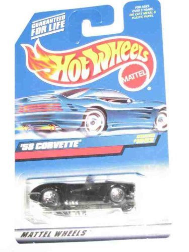 Hot Wheels #1092 BLACK '58 Corvette Lace Wheels 1:64 Scale