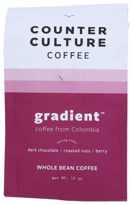 Counter Culture Coffee Gradient - Dark Roast, Kosher, Whole-Bean Colombian Coffee, 12 oz (1 Bag)