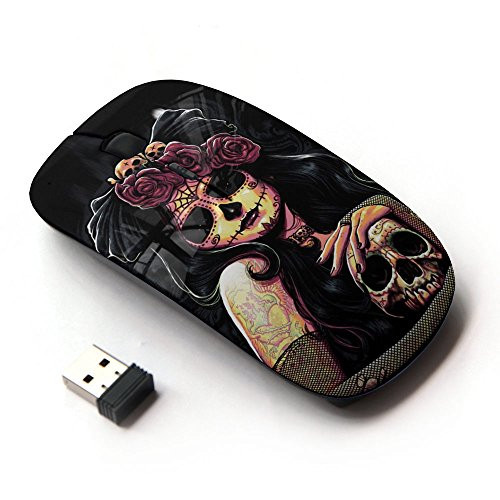 KOOLmouse [ Optical 2.4G Wireless Mouse ] [ Black Rose Skull Death Candy Skull ]