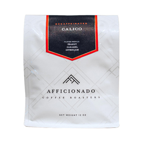 Afficionado Coffee Roasters - Calico Decaffeinated | 12oz Whole Bean Coffee | Medium Roast | Decaf Blend