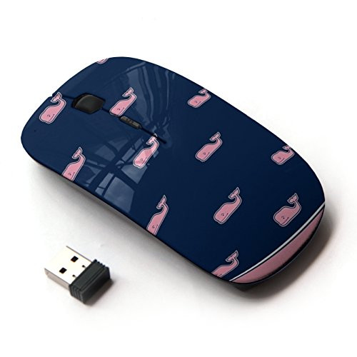 KOOLmouse [ Optical 2.4G Wireless Mouse ] [ Whale Pattern Blue Pink Minimalist Clean ]