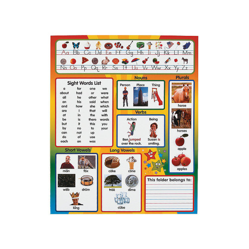 Kindergarten Common Core Pocket Folders - 12 Pieces - Educational and Learning Activities for Kids