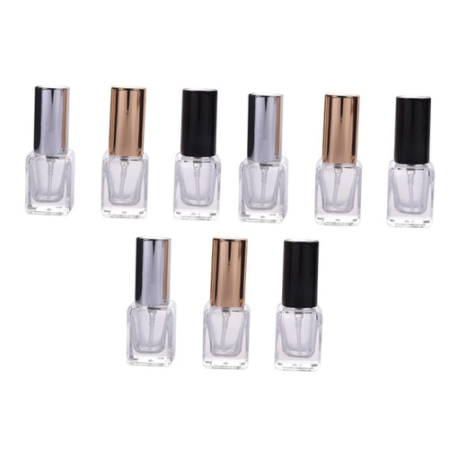 DOITOOL 9pcs Perfume Bottle Glass Perfume Sprayer Pump Spray Bottles Terrarium Fine Mist Spray Bottle Perfume Spray Containers Glass Containers Pipette Glass Bottle Aluminum Square Bottle