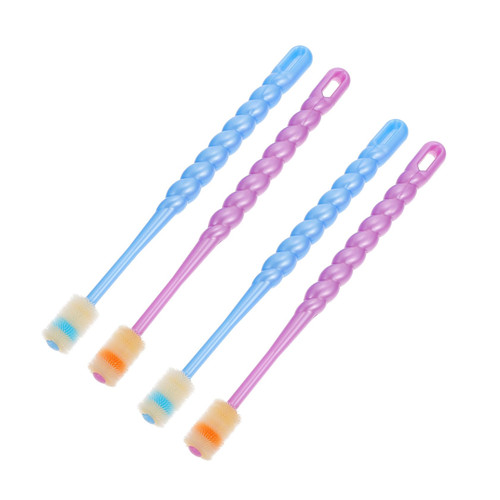 KALLORY 12 Pcs Baby Toothbrush Baby Oral Cleaning Brush Soft Tooth Bristle Infant Gum Brush Kid Oral Care Toothbrush Finger Toothbrush for Baby Gum Cleaner Product Boy Silicone Child