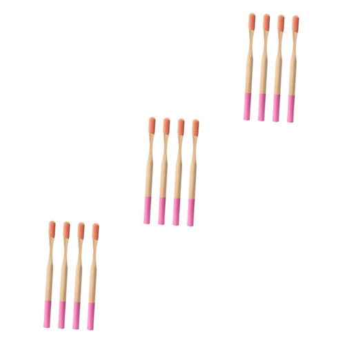 GLEAVI 12 Pcs Natural Charcoal Toothbrush Organic Tooth Brush Kid Soft Bristle Toothbrush Natural Toothbrush Wood Manual Toothbrush Travel Toothbrush Wooden Handle Child Bristles Bamboo