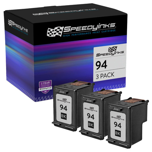 Speedy Inks Remanufactured Ink Cartridge Replacement for HP 94 C8765WN (Black, 3-Pack)