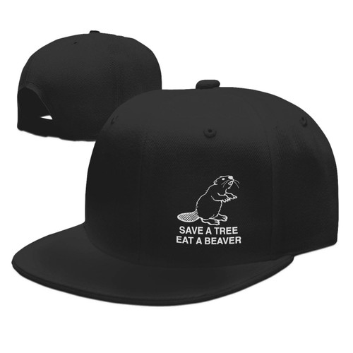 ZRCAIFU Funny Beavers Hat Mens Flat Bill Visor Classic Trucker Hats Black Baseball Cap
