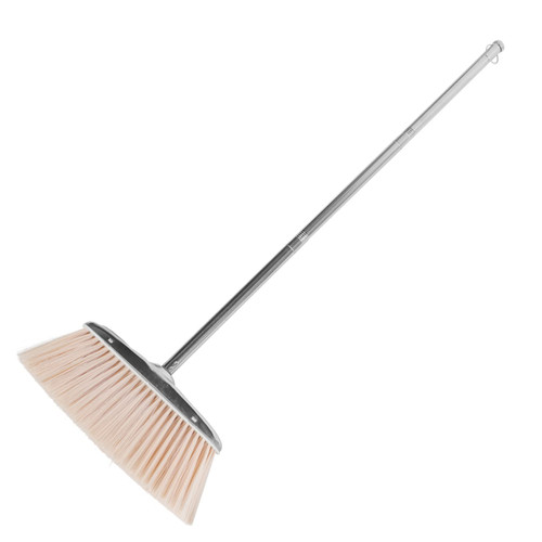 Homoyoyo Floor Scrub Brush Garbage Broom Ground Sweeper Garbage Sweeping Broom Handle Broom Kitchen Broom Cleaning Broom Outdoor Broom Dustpan Nylon Brush Stainless Steel Single Office