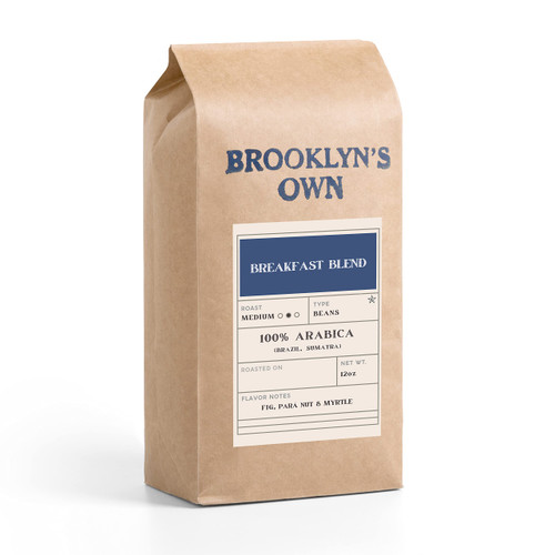 Brooklyn's Own Medium Roast Breakfast Blend Whole Bean Coffee - 100% Arabica Beans From Brazil and Sumatra (12 Ounces) Brooklyn's Own Medium Roast Breakfast Blend Whole Bean Coffee - 100% Arabica Beans From Brazil and Sumatra (12 Ounces)
