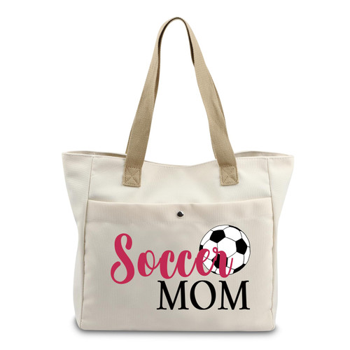 VAMSII Soccer Mom Tote Bag Soccer Player Gifts Soccer Coach Bag for Women Soccer Lover Gifts Soccer Team Gifts Shoulder Bag (Tote)