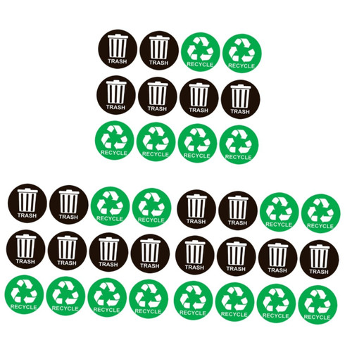 Cabilock 3pcs 2 Garbage Classification Sign Recycle Bin Labels Compost Trash Can Trash Bin Labels Recycle Decal Recycling Recycle Sticker for Trash Can Garbage Can Logo Stickers PVC