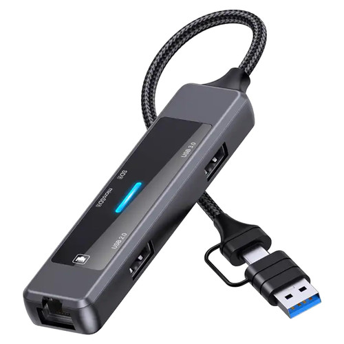 USB Port Hub, 5 in 1 OTG Hub Transfer Data upto 5gbps, USB Hub Splitter, Ultra-Slim USB C Hub, High Speed Data USB Extension, Universal 5-Port Powered USB C Hub for Computer, Laptop and Mobile Phone