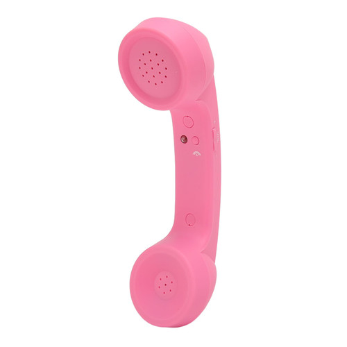 Retro Telephone Handset, Wireless Mobile Phone Handset Receiver Radiation Proof Cell Phone Handheld Receiver, Rechargeable, for Cell Phone (Rose)