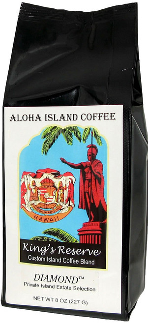 Kona Hawaiian Coffee, Kings Reserve DIAMOND Custom Medium Roast, 8 Oz Whole Bean