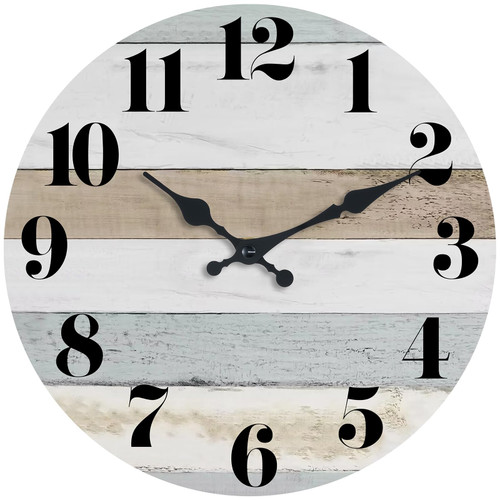 KECYET Farmhouse Wall Clock - 12 Inch Silent Decorative Vintage Style Wall Clock Battery Operated Country Rustic Design for Kitchen, Bathroom, Bedroom, Living Room