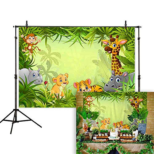 Safari Animals Backdrop Birthday Party Decorations Jungle Safari Backdrop Banner