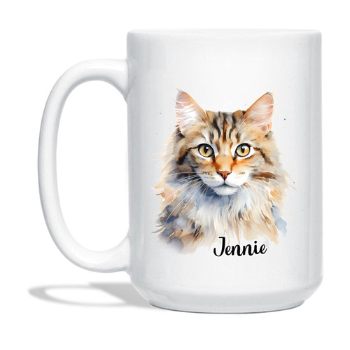 American Curl Coffee Mug, Custom Name Cat Cups, American Curl Cat Travel Cup, Personalized American Curl Tea Cup, Gift For Dad Mom Cat Lovers, Cute Cat Porcelain Mug, White Mug 11oz 15oz