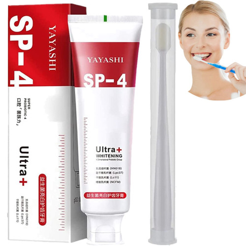 Yayashi Sp-4 Toothpaste, Yiliku Sp-4 Probiotic Toothpaste, Yiliku SP-4 Brightening Toothpaste Fresh Breath Toothpaste, All Smiles - Sp4 Brightening & Stain Removing Toothpaste (Red,1pcs)