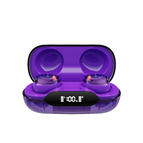 YAKEN YRKR Wireless Earbuds,Bluetooth 5.3 Earbuds IPX5 Waterproof,Earphones with Wireless Charging Case,Light-Weight Headphones Built-in Microphone Call Noise Cancelling. (Purple)