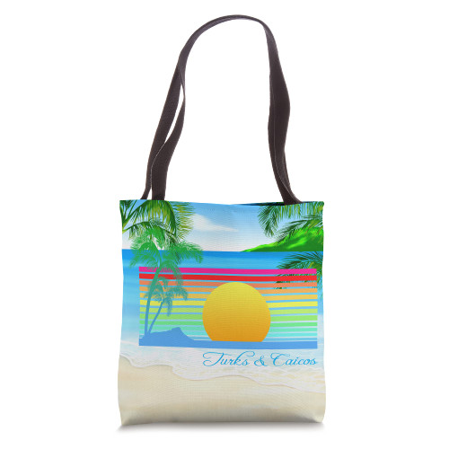 Vintage Turks Caicos Islands Sunset Retro Tote Bag