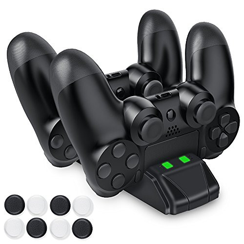 DinoFire PlayStation 4 Charging Station, PS4 Controller Charger USB Charging Dock, Dual Shock 4 PS4 Controller Charger For Sony PS4 / PS4 Pro / PS4 Slim Controller