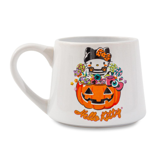 Silver Buffalo Sanrio Hello Kitty Pumpkin Candy Burglar Tapered Pottery Mug | Holds 14 Ounces