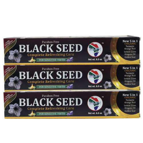Premium Paraben-Free Black Seed Toothpaste - 3-Pack - Sensitive Teeth Care - Ultimate Refreshing Oral Hygiene