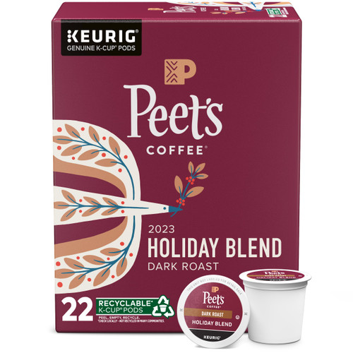 Peet's Coffee , Dark Roast K-Cup Coffee Pods for Keurig Brewers - Holiday Blend 2023 22 Count (1 Box of 22 K-Cup Pods) Peet's Coffee , Dark Roast K-Cup Coffee Pods for Keurig Brewers - Holiday Blend 2023 22 Count (1 Box of 22 K-Cup Pods)