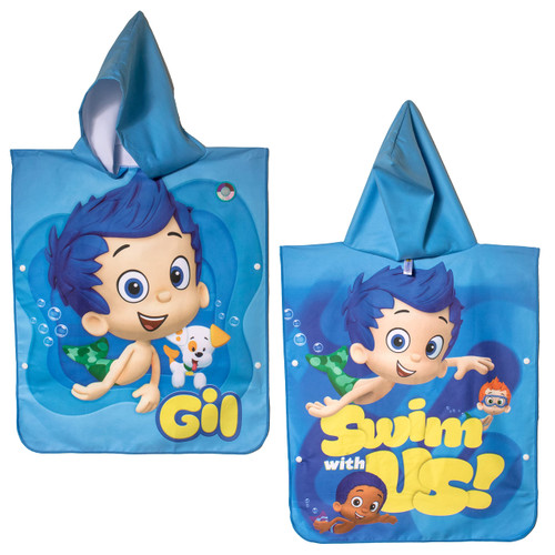 Minxny Bubble Guppies Sustainable Eco-Friendly Hooded Beach Towel | Bubble Guppies Gil | Compact Travel Towel |BeachTech an Official Nickelodeon Licensee