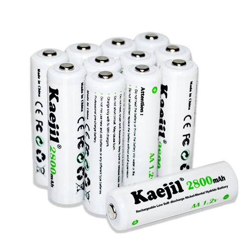 kaejil Rechargeable AA Batteries, 12-Pack Double A Battery 2800mAh, Pre-Charge NiMH Low Self Discharge Recharge up to 1200 Cycles