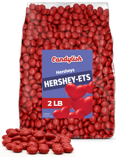 HERSHEY-ETS Holiday Red Candy Coated Milk Chocolate, Bulk 2 LB Bag - Perfect for Valentine's Day