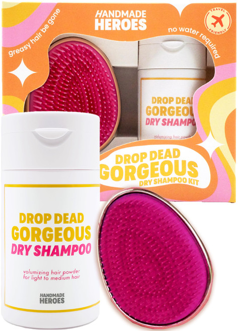 Handmade Heroes Non Aerosol Dry Shampoo Volume Powder | 100% Natural & Vegan | Volumizing Hair Powder For Light Hair and Blonde (Dry Shampoo and Brush Kit) Handmade Heroes Non Aerosol Dry Shampoo Volume Powder | 100% Natural & Vegan | Volumizing Hair Powder For Light Hair and Blonde (Dry Shampoo and Brush Kit)