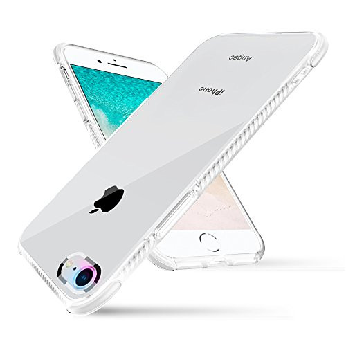 iPhone 8 Case, iPhone 7 Case, Hybrid Drop Protection Flexible TPU Back Soft TPE Inlayer Shockproof iPhone Cover with Air Cushion Bumper for Apple iPhone 8 / iPhone 7 White