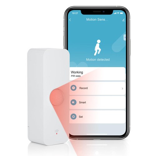 eMylo Wifi Motion Sensor,Smart Motion Detector,App Notification Alert,Infrared Motion Sensors,Home Security System Motion Detector,Smart Life App Compatible Devices,RF Monitoring-Compatible with Alexa
