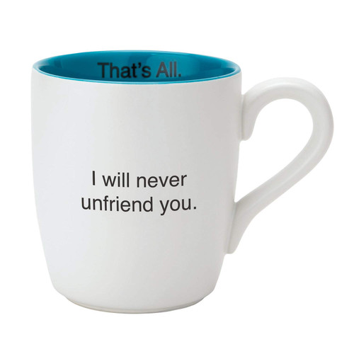 Creative Brands SB Design Studio - That's All White and Teal Ceramic Coffee Mug, 16-Ounce, Unfriend You