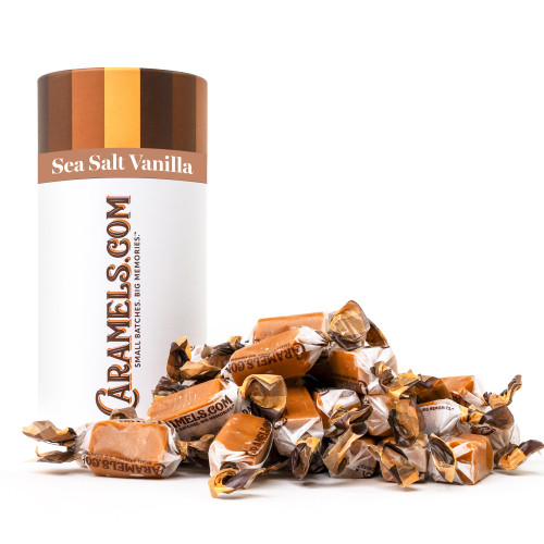 Caramels.com Gourmet Caramel Candy | Assorted Flavored Chewy Soft Toffee Caramels (Sea Salt Vanilla)