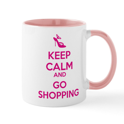 CafePress Keep Calm And Go Shopping Mug 11 oz (325 ml) Ceramic Coffee Mug