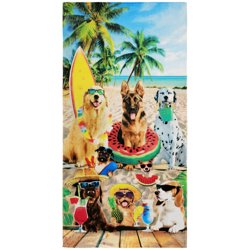 Beachland Dogs Beach Towel 30 x 60 inch 100% Cotton Dog Party Towel (Dogs at The Deck, One Towel) Beachland Dogs Beach Towel 30 x 60 inch 100% Cotton Dog Party Towel (Dogs at The Deck, One Towel)