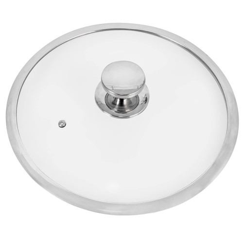 AUDANNE 9.5 Inch Pan Lid for Frying Pan - Pot Lids with Stainless Steel Handle 9.5" - Glass Vented Skillet Cover, Clear