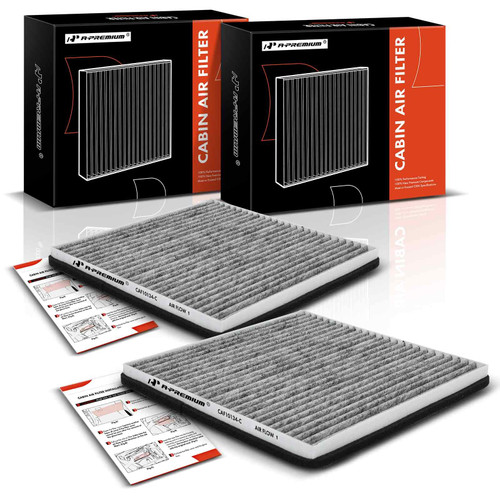 A-Premium 2-PC Cabin Air Filter with Activated Carbon Compatible with Toyota Corolla 2002 2003 2004 2005 2006 2007 2008 Matrix 2003-2008 - L4 1.8L -Replace# 87139-YZZ07, CF10133